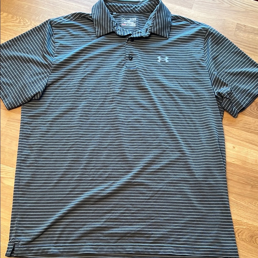 Under Armour Men's Striped Polo Shirt - Black